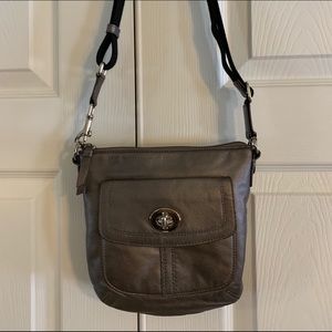 Coach Silver Adjustable Strap Cross Body Bag